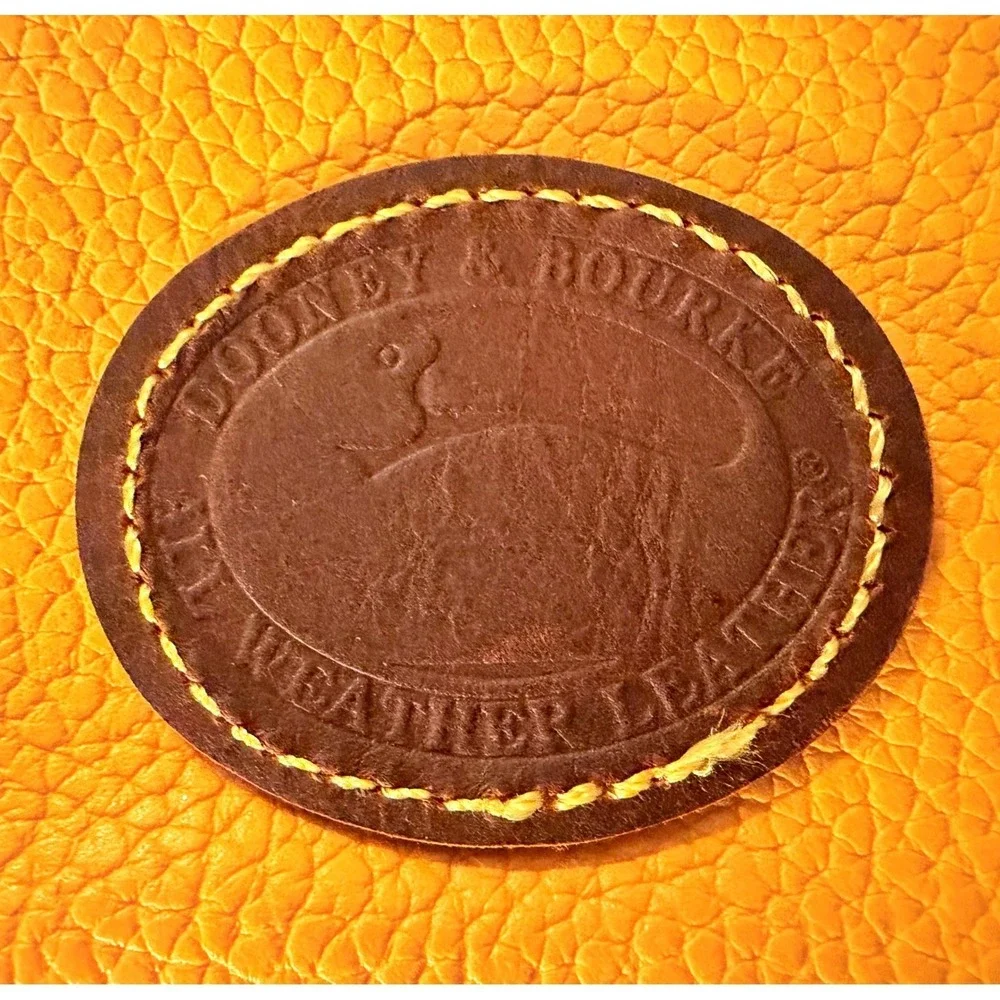 Dooney & Bourke Pebble Leather Mini Crossbody Bag‎ Yellow Brown Trim NEW Vintage